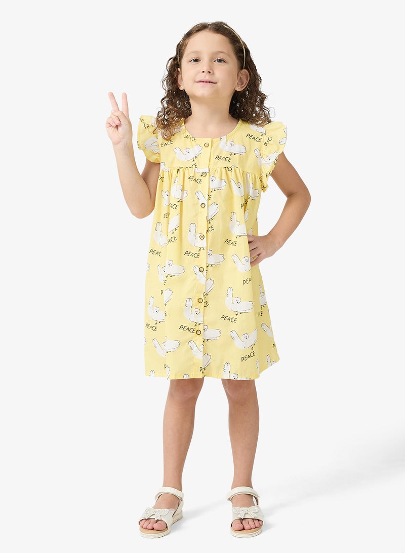Pinata Yellow Printed Summer Dress - Image 1